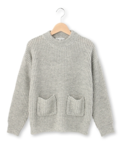 THE SHOP TK (ザ ショップ ティーケー )の「ポケット付き畦編みニットプルオーバー(ニット/セーター・レディース・ホワイト/グリーン/グレー/ブルー・99)」の2枚目の写真