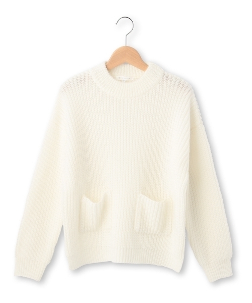 THE SHOP TK (ザ ショップ ティーケー )の「ポケット付き畦編みニットプルオーバー(ニット/セーター・レディース・ホワイト/グリーン/グレー/ブルー・99)」の1枚目の写真