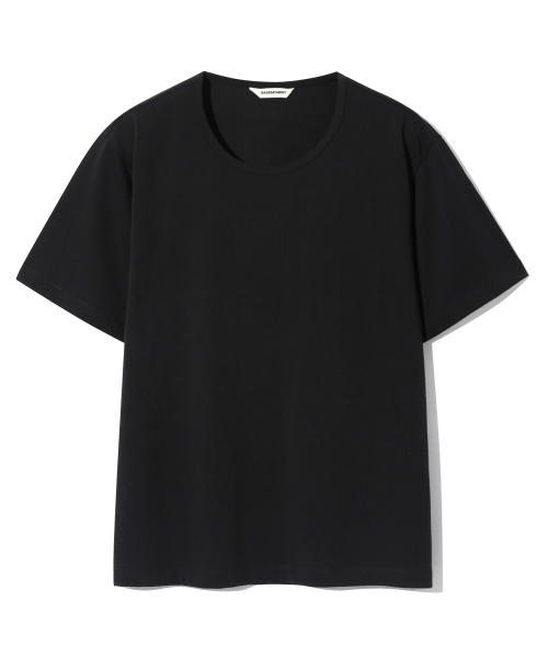 BASEMOMENT(ベースモーメント)の「エッセンシャルシルケットUネックTシャツブラック(Tシャツ/カットソー・メンズ・その他・X-LARGE/LARGE)」の1枚目の写真
