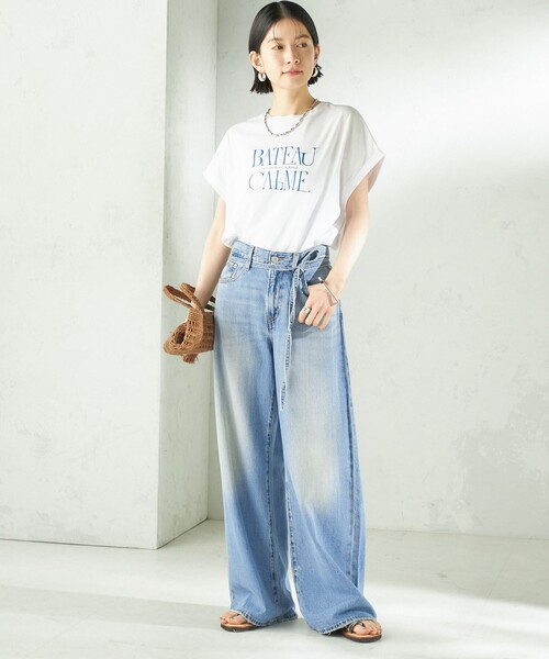 SHIPS(シップス)の「メルティ コットン プリント ロゴ ショート スリーブ Tシャツ(Tシャツ/カットソー・レディース・ダークグレー/ホワイト/ホワイト系/ストーン/ブラウン/チャコールグレー/ブラウン系/ライトホワイト・ONE SIZE)」の12枚目の写真