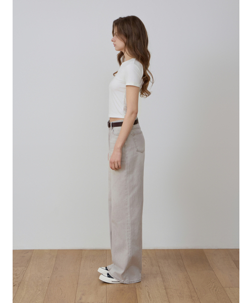 CCOMA（コンマ）の「CMJ13 ソフトベージュワイドストレートパンツ（デニムパンツ・レディース・その他・SMALL/MEDIUM/LARGE）」の2枚目の写真