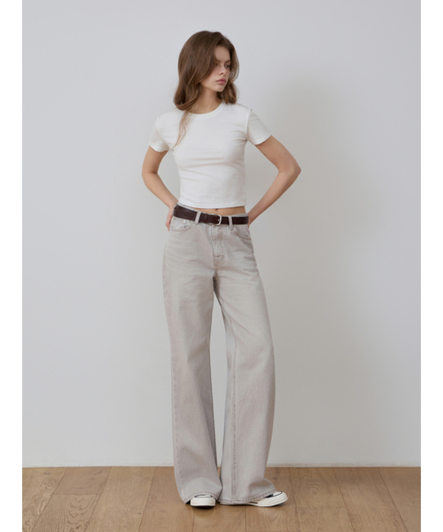 CCOMA（コンマ）の「CMJ13 ソフトベージュワイドストレートパンツ（デニムパンツ・レディース・その他・SMALL/MEDIUM/LARGE）」の3枚目の写真