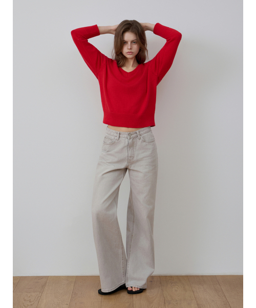 CCOMA（コンマ）の「CMJ13 ソフトベージュワイドストレートパンツ（デニムパンツ・レディース・その他・SMALL/MEDIUM/LARGE）」の4枚目の写真