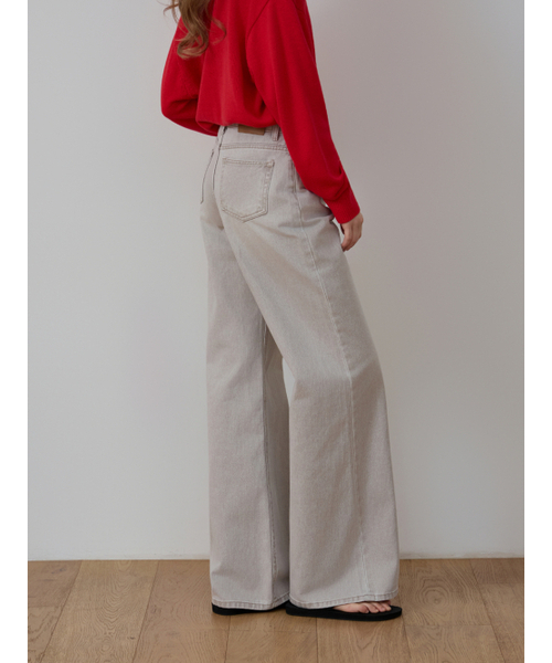 CCOMA（コンマ）の「CMJ13 ソフトベージュワイドストレートパンツ（デニムパンツ・レディース・その他・SMALL/MEDIUM/LARGE）」の5枚目の写真