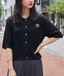 Viola e Viola（ヴィオラエヴィオラ）の「【アンブロ】透かし編みポロ衿ショートカーディガン（カーディガン/ボレロ）」