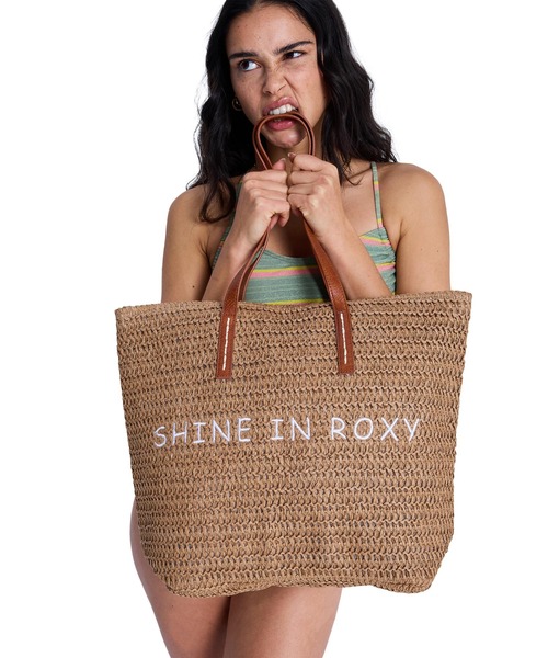 ROXY（ロキシー）の「ROXY ウィメンズ IN THE TROPICS トートバッグ 【2026年春夏モデル】/ロキシー大判トートバッグ（トートバッグ・レディース・ホワイト/ブラウン系その他・FREE）」の11枚目の写真