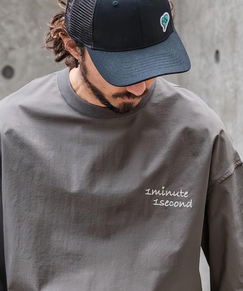 1minute 1second(ワンミニットワンセカンド)の「mhs2562-ripstop drawcord snead Jack プルオーバーシャツ(1M26N110)(Tシャツ/カットソー・メンズ・グレー/ホワイト/ネイビー・XL/L/M/S)」の17枚目の写真