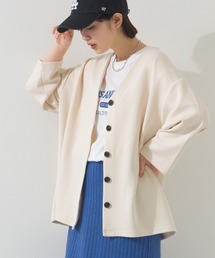 OMNES | ソフトポンチノーカラー長袖カーディガン UVカット花粉ガード付(カーディガン/ボレロ)