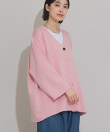 OMNES（オムネス）の「ソフトポンチノーカラー長袖カーディガン UVカット花粉リリース付（カーディガン/ボレロ）」