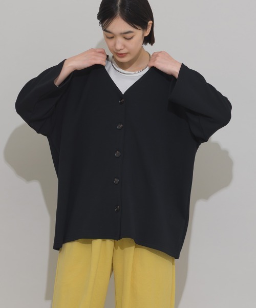 OMNES（オムネス）の「ソフトポンチノーカラー長袖カーディガン UVカット花粉ガード付（カーディガン/ボレロ・レディース・ライトグレー/ベージュ/ライトピンク/ブラック・FREE）」の14枚目の写真