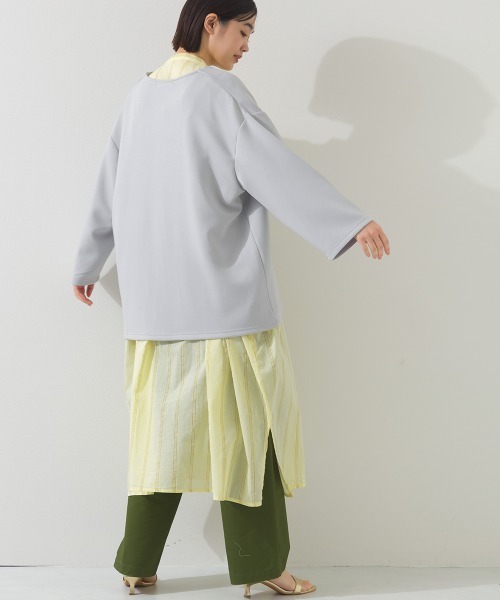 OMNES（オムネス）の「ソフトポンチノーカラー長袖カーディガン UVカット花粉ガード付（カーディガン/ボレロ・レディース・ライトグレー/ベージュ/ライトピンク/ブラック・FREE）」の19枚目の写真