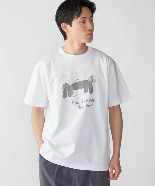 City Ambient Products（シティアンビエントプロダクツ）の「【City Ambient Products別注】黒田 愛里: アート Tシャツ（Tシャツ/カットソー・メンズ・ライトホワイト/ホワイト・MEDIUM/LARGE/X-LARGE）」の15枚目の写真