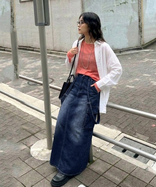 antiqua(アンティカ)の「デニム スカート サロペット(デニムスカート・レディース・ブルー系その他/ライトブルー・ONESIZE)」の10枚目の写真
