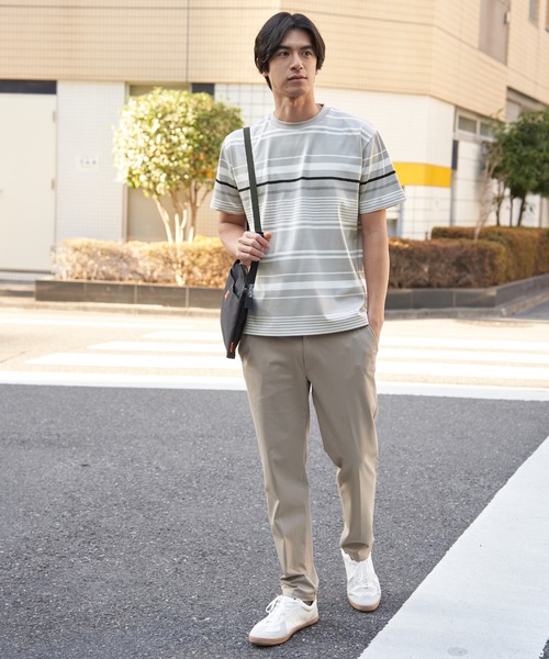 ikka(イッカ)の「【MonoMax × 小泉孝太郎】冷感DRYポンチボーダーTシャツ「小泉孝太郎さん着用モデル」(Tシャツ/カットソー・メンズ・グレー/ホワイト/ネイビー/ベージュ・M/XL/L/S)」の16枚目の写真