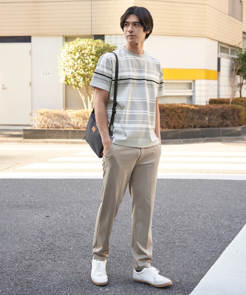 ikka(イッカ)の「【MonoMax × 小泉孝太郎】冷感DRYポンチボーダーTシャツ「小泉孝太郎さん着用モデル」(Tシャツ/カットソー・メンズ・グレー/ホワイト/ネイビー/ベージュ・M/XL/L/S)」の17枚目の写真