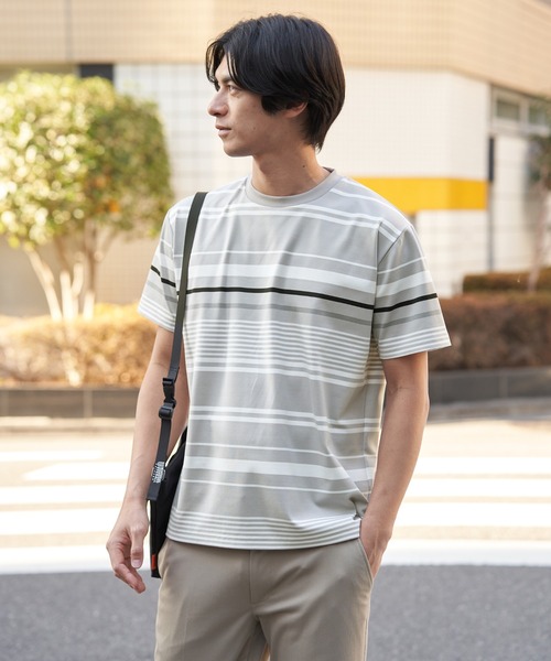 ikka(イッカ)の「【MonoMax × 小泉孝太郎】冷感DRYポンチボーダーTシャツ「小泉孝太郎さん着用モデル」(Tシャツ/カットソー・メンズ・グレー/ホワイト/ネイビー/ベージュ・M/XL/L/S)」の15枚目の写真