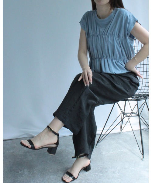 amini(アミニ)の「ワッシャータフタパンツ(その他パンツ・レディース・ピンク/ブラック/ベージュ・MEDIUM)」の2枚目の写真