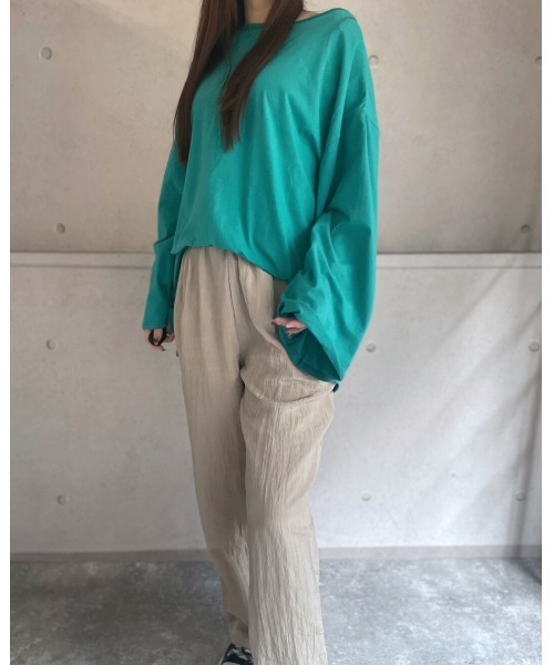 amini(アミニ)の「ワッシャータフタパンツ(その他パンツ・レディース・ピンク/ブラック/ベージュ・MEDIUM)」の5枚目の写真