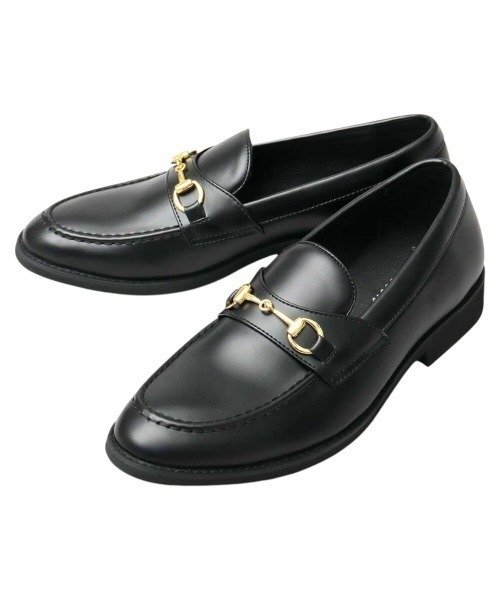 BACKYARD FAMILY(バックヤードファミリー)の「glabella GOLD BIT LOAFERS(ローファー・メンズ・ブラック系/ブラック系1/ブラック系2・S/M/L)」の1枚目の写真