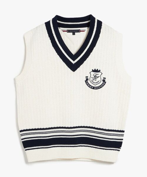 TOMMY HILFIGER（トミーヒルフィガー）の「アスレジャーVネックニットベスト（ニット/セーター・メンズ・ホワイト・SMALL/MEDIUM/LARGE/X-LARGE）」の5枚目の写真