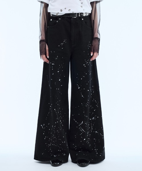 GRANCY】Seam Design Wide Straight Denim Pants / シームデザイン