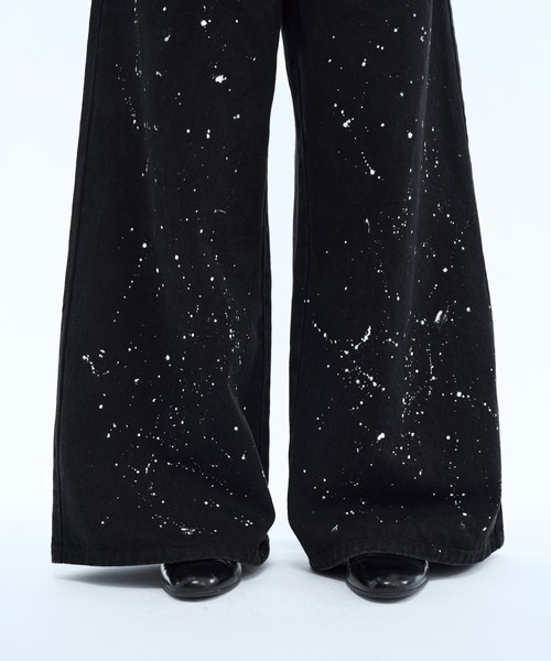 seyto（セイト）の「Hand paint wide buggy flare denim pants / ハンドペイントワイドバギーデニムパンツ（デニムパンツ・メンズ・ホワイト/ブラック・1/2/3）」の6枚目の写真