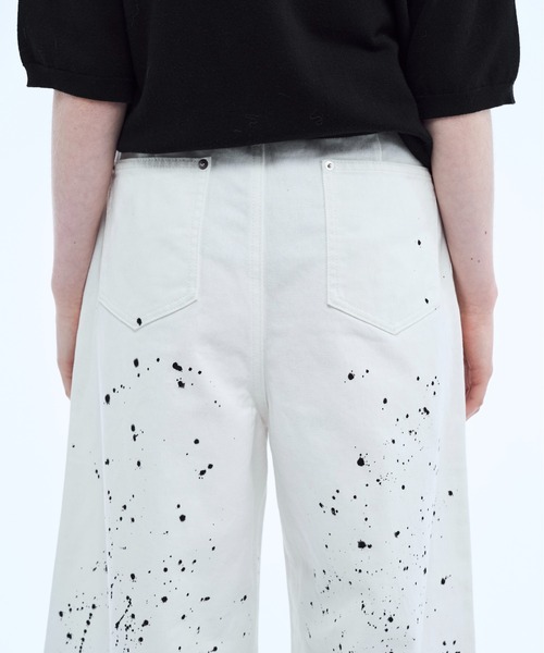 seyto（セイト）の「Hand paint wide buggy flare denim pants / ハンドペイントワイドバギーデニムパンツ（デニムパンツ・メンズ・ホワイト/ブラック・1/2/3）」の9枚目の写真