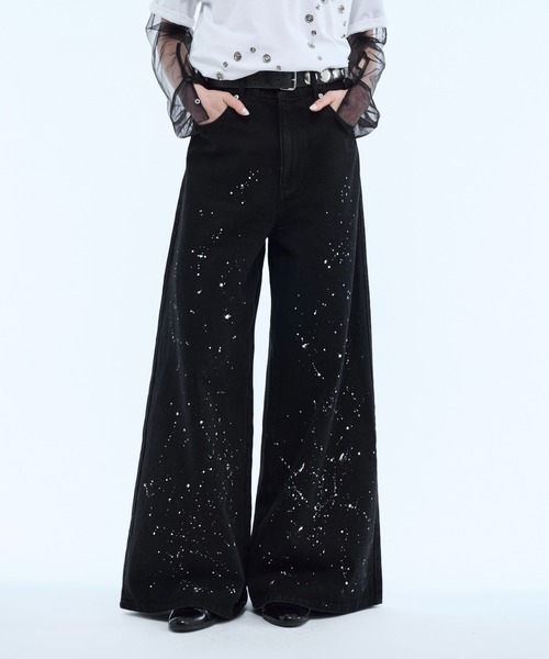 seyto（セイト）の「Hand paint wide buggy flare denim pants / ハンドペイントワイドバギーデニムパンツ（デニムパンツ・メンズ・ホワイト/ブラック・1/2/3）」の13枚目の写真