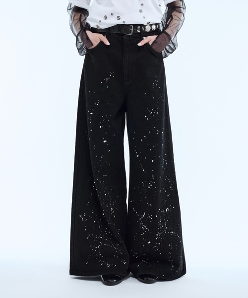 seyto（セイト）の「Hand paint wide buggy flare denim pants / ハンドペイントワイドバギーデニムパンツ（デニムパンツ・メンズ・ホワイト/ブラック・1/2/3）」の21枚目の写真