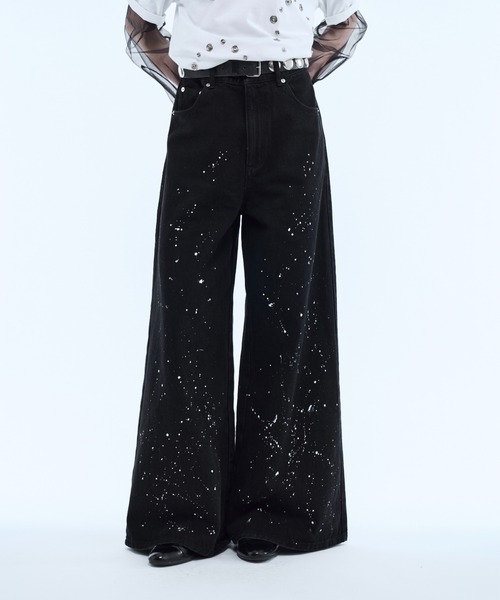 seyto（セイト）の「Hand paint wide buggy flare denim pants / ハンドペイントワイドバギーデニムパンツ（デニムパンツ・メンズ・ホワイト/ブラック・1/2/3）」の22枚目の写真