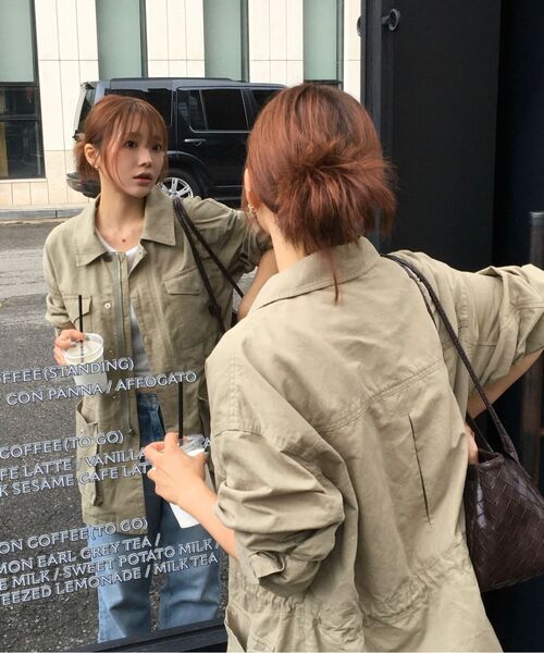 UNNOUT(アナウト)の「LINEN UTILITY HALF COAT KHAKI(ナイロンジャケット・レディース・その他・ONE SIZE)」の6枚目の写真
