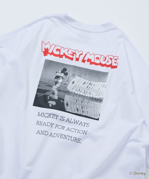 FREAK'S STORE(フリークスストア)の「限定展開/DISNEY/ディズニー/ミッキーマウス /モノクロ バックプリント クルーネック Tシャツ/Scene(Tシャツ/カットソー・メンズ・スミクロ/ホワイト/ブラウン/アッシュグレー・SMALL/MEDIUM/LARGE)」の11枚目の写真
