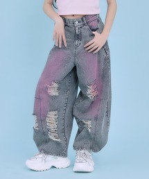 ANAP GiRL（アナップガール）の「ハートペイント クラッシュ バレルデニムパンツ（デニムパンツ）」