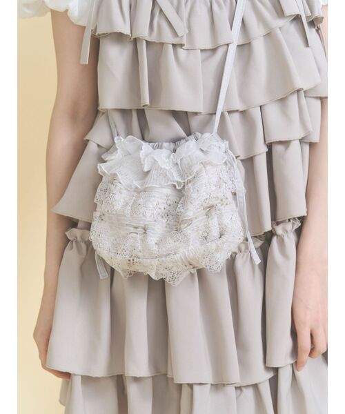 merry jenny（メリージェニー）の「butterfly laceポシェット（ショルダーバッグ・レディース・ベージュ/ブルー・FREE）」の2枚目の写真