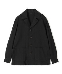 リネンコットンヘリンボーン ハンドカバーシャツブルゾン