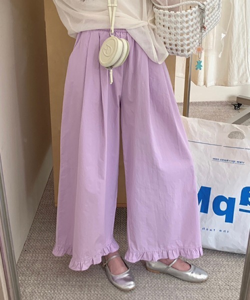 mielu(ミエル)の「ハイウエストフリルパンツ(その他パンツ・レディース・パープル/グレー/ホワイト/イエロー・LARGE/MEDIUM)」の8枚目の写真