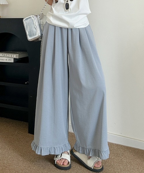 mielu(ミエル)の「ハイウエストフリルパンツ(その他パンツ・レディース・パープル/グレー/ホワイト/イエロー・LARGE/MEDIUM)」の9枚目の写真
