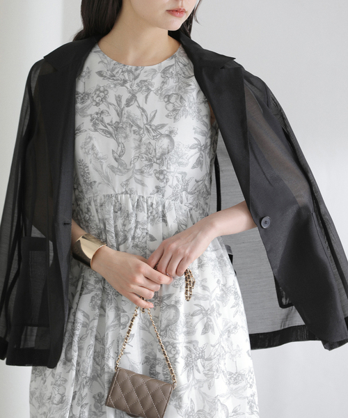 La TOTALITE（ラトータリテ）の「【洗える】フルーツジュイプリントワンピース（ワンピース・レディース・ブラウン/レモンイエロー・36/38）」の7枚目の写真