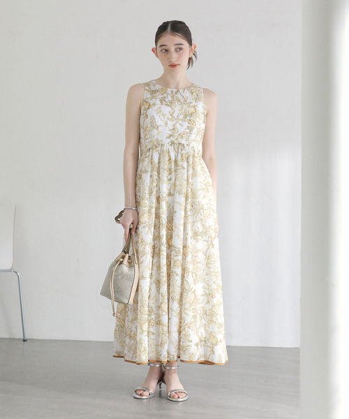 La TOTALITE（ラトータリテ）の「【洗える】フルーツジュイプリントワンピース（ワンピース・レディース・ブラウン/レモンイエロー・36/38）」の9枚目の写真