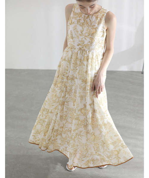 La TOTALITE（ラトータリテ）の「【洗える】フルーツジュイプリントワンピース（ワンピース・レディース・ブラウン/レモンイエロー・36/38）」の12枚目の写真