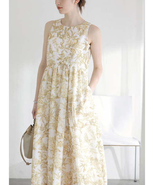 La TOTALITE（ラトータリテ）の「【洗える】フルーツジュイプリントワンピース（ワンピース・レディース・ブラウン/レモンイエロー・36/38）」の14枚目の写真