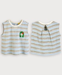 moimoln（モイモルン）の「サマーパームボーダー柄ノースリーブTシャツ（Tシャツ/カットソー）」