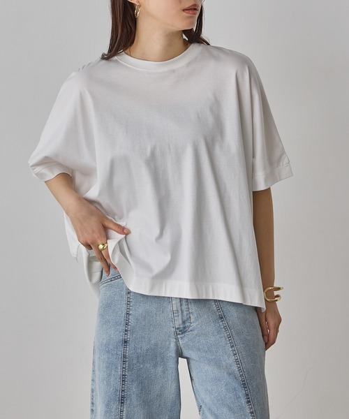 hunch（ハンチ）の「コンパクトスムース オーバー無地Tシャツ（Tシャツ/カットソー・レディース・ブルー/オフホワイト/ブラック・FREE）」の15枚目の写真