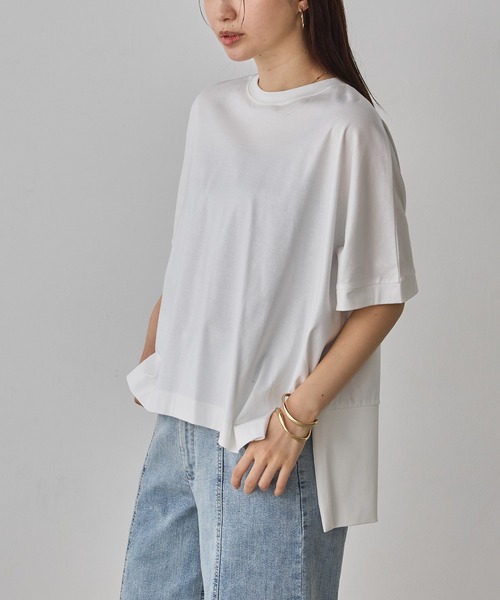 hunch（ハンチ）の「コンパクトスムース オーバー無地Tシャツ（Tシャツ/カットソー・レディース・ブルー/オフホワイト/ブラック・FREE）」の16枚目の写真