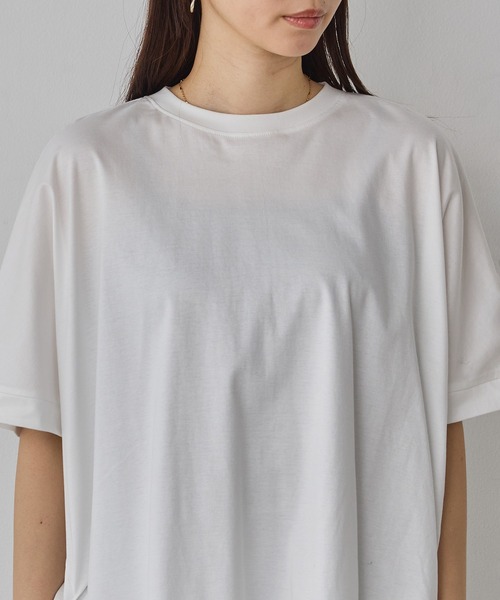 hunch（ハンチ）の「コンパクトスムース オーバー無地Tシャツ（Tシャツ/カットソー・レディース・ブルー/オフホワイト/ブラック・FREE）」の18枚目の写真