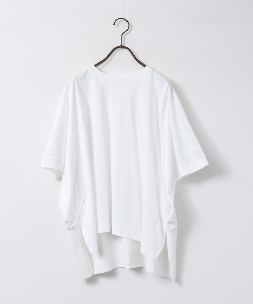 hunch（ハンチ）の「コンパクトスムース オーバー無地Tシャツ（Tシャツ/カットソー・レディース・ブルー/オフホワイト/ブラック・FREE）」の5枚目の写真