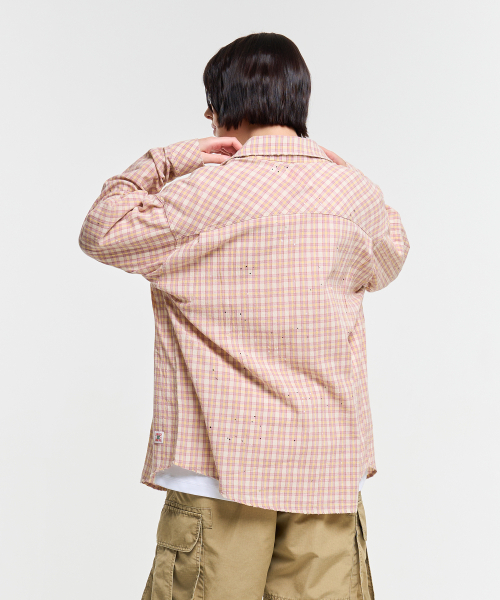 AECA（エイカ）の「PAINTED CHECK SHIRT-PINK（シャツ/ブラウス・レディース・その他・S/M/L）」の8枚目の写真