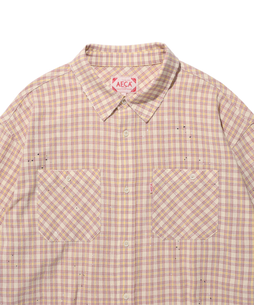 AECA（エイカ）の「PAINTED CHECK SHIRT-PINK（シャツ/ブラウス・レディース・その他・S/M/L）」の11枚目の写真
