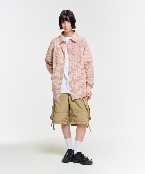 AECA（エイカ）の「PAINTED CHECK SHIRT-PINK（シャツ/ブラウス・レディース・その他・S/M/L）」の3枚目の写真