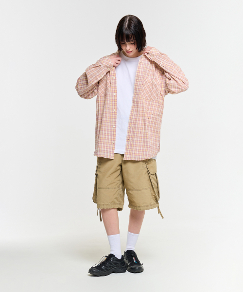 AECA（エイカ）の「PAINTED CHECK SHIRT-PINK（シャツ/ブラウス・レディース・その他・S/M/L）」の4枚目の写真